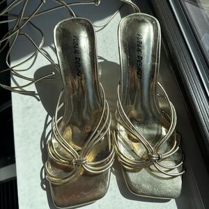 Public Desire Gold Strappy Heeled Sandals